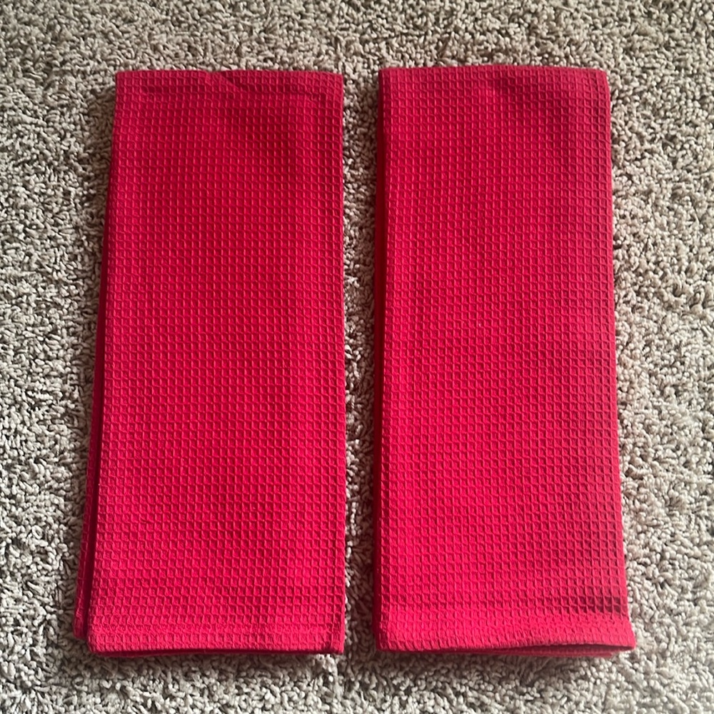Red Kitchen Hand Towels